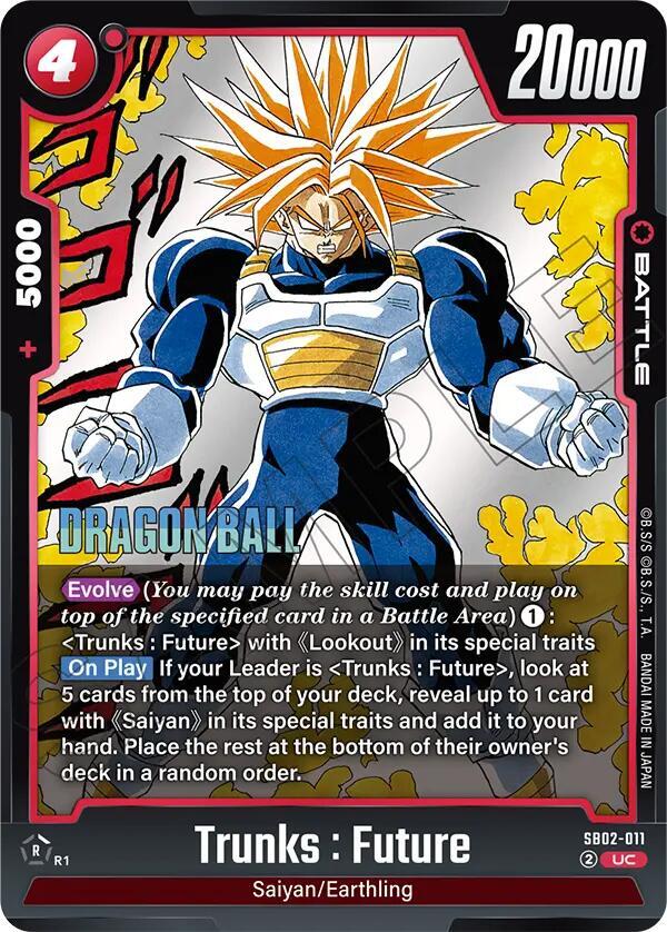 Trunks : Future SB02-011 card from Manga Booster 02
