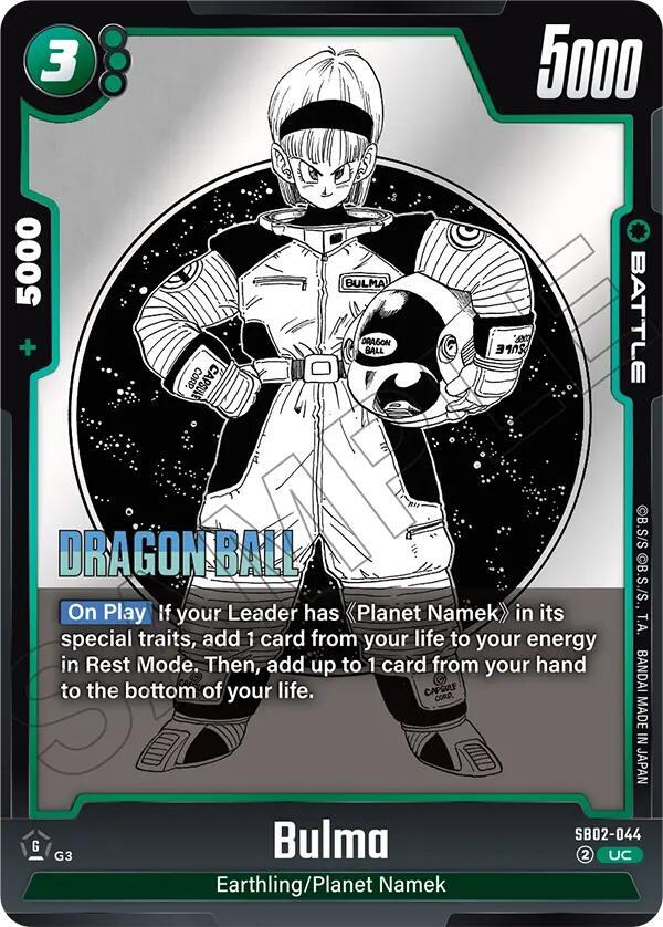 Bulma SB02-044 card from Manga Booster 02
