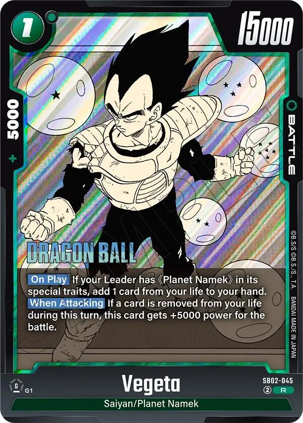 Vegeta SB02-045 card from Manga Booster 02