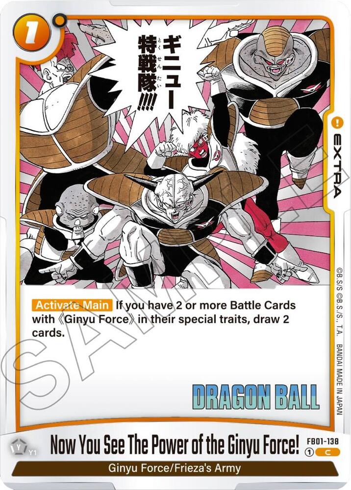 Now You See The Power of the Ginyu Force! FB01-138 card from Manga Booster 02