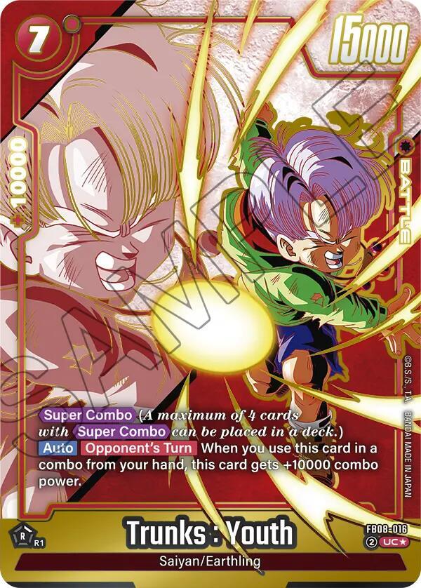 Trunks : Youth (Alternate Art) FB08-016 card from Saiyan's Pride