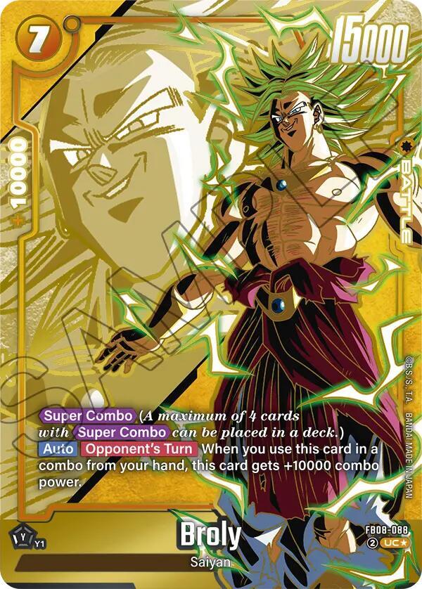 Broly (Alternate Art) FB08-088 card from Saiyan's Pride