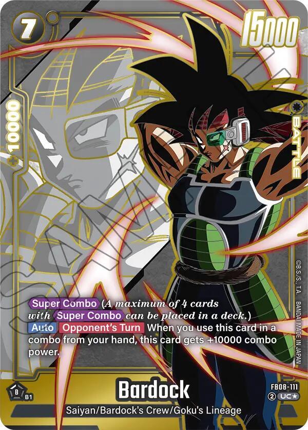 Bardock (Alternate Art) FB08-111 card from Saiyan's Pride