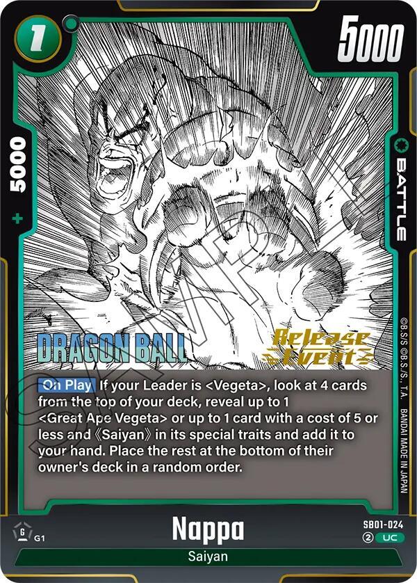 Nappa SB01-024 card from Manga Booster 01 Release Event Cards