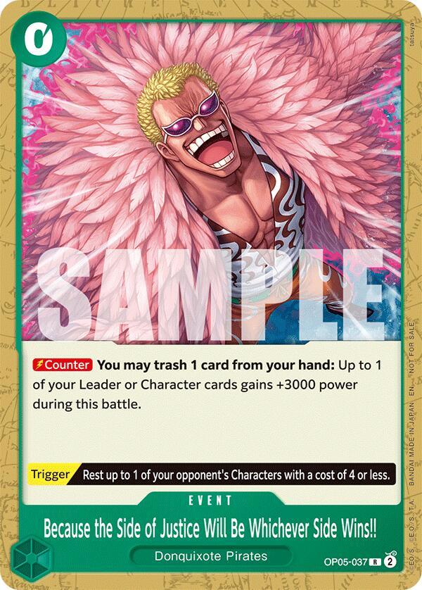 Because the Side of Justice Will Be Whichever Side Wins!! (Tournament Pack 2025 Vol. 4) OP05-037 card from One Piece Promotion Cards