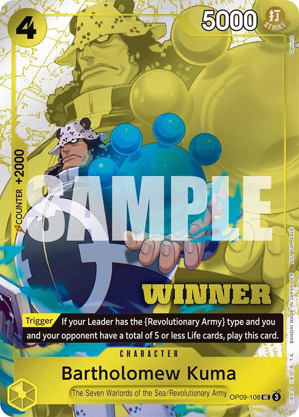 Bartholomew Kuma (Winner Pack 2025 Vol. 4) OP09-108 card from One Piece Promotion Cards