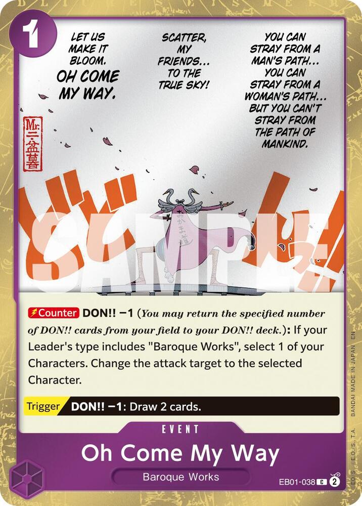 Oh Come My Way (Pirate Foil) EB01-038 card from Premium Booster -The Best- Vol. 2