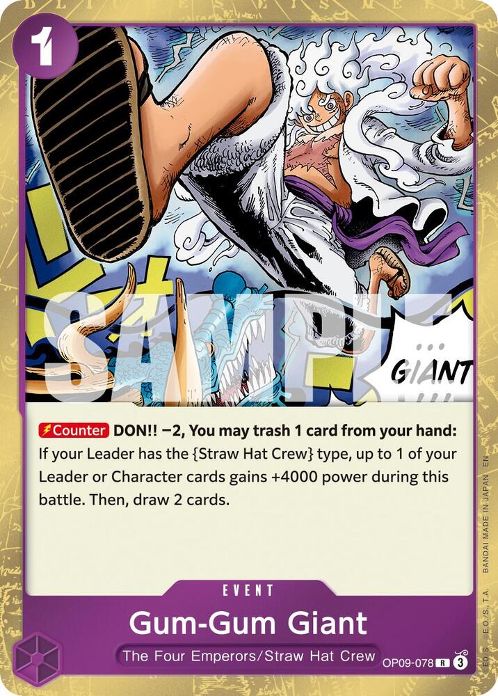 Gum-Gum Giant (Reprint) OP09-078 card from Premium Booster -The Best- Vol. 2