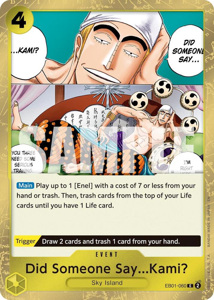 Did Someone Say...Kami? (Pirate Foil) EB01-060 card from Premium Booster -The Best- Vol. 2