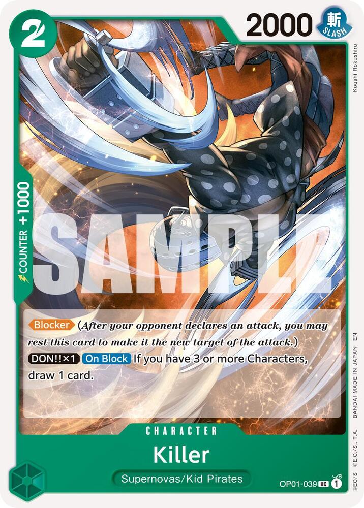 Killer (Reprint) OP01-039 card from Premium Booster -The Best- Vol. 2