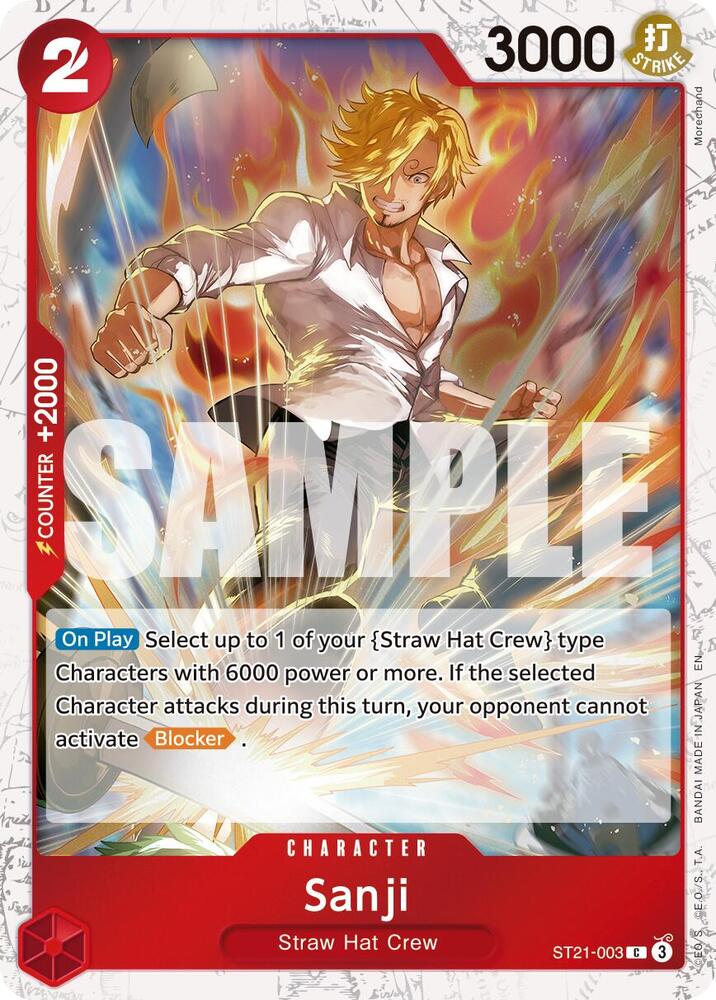 Sanji (Pirate Foil) ST21-003 card from Premium Booster -The Best- Vol. 2