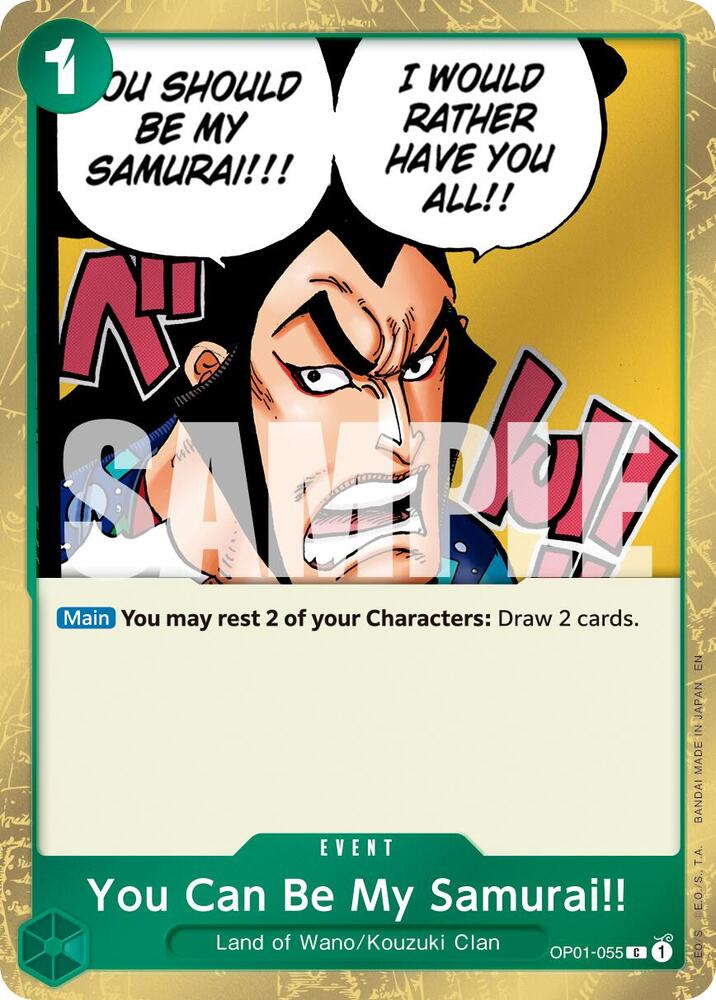 You Can Be My Samurai!! (Pirate Foil) OP01-055 card from Premium Booster -The Best- Vol. 2