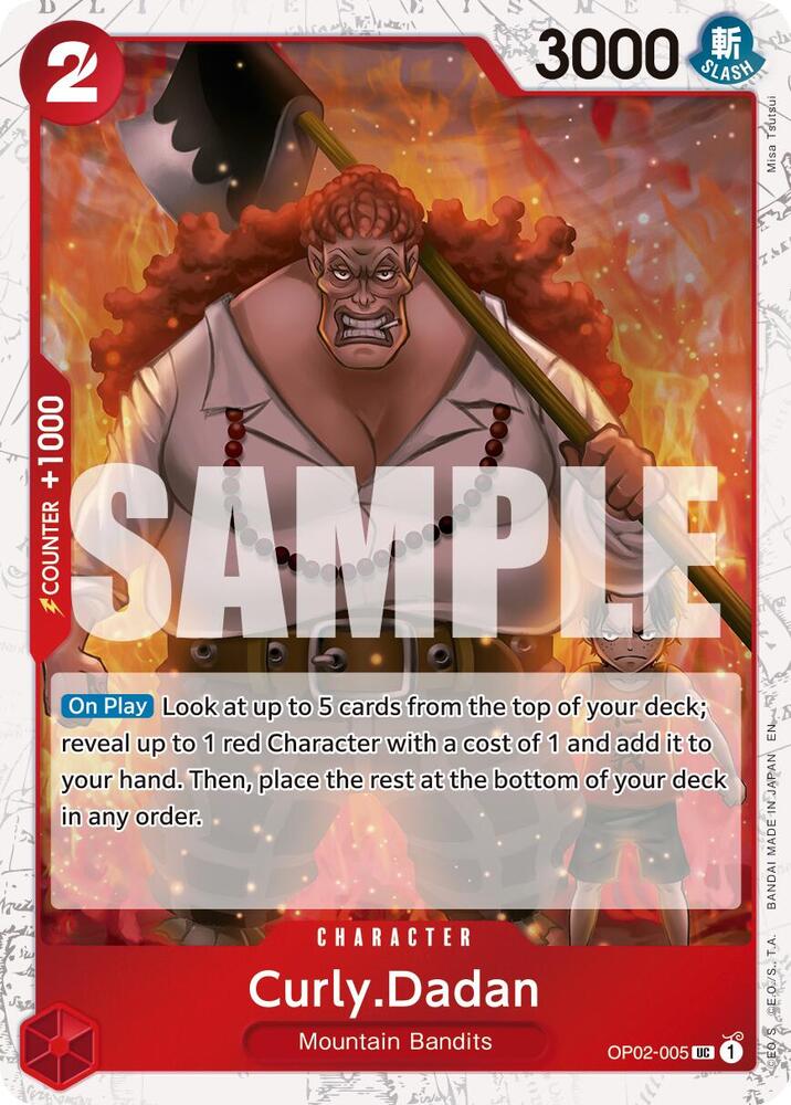 Curly.Dadan (Pirate Foil) OP02-005 card from Premium Booster -The Best- Vol. 2