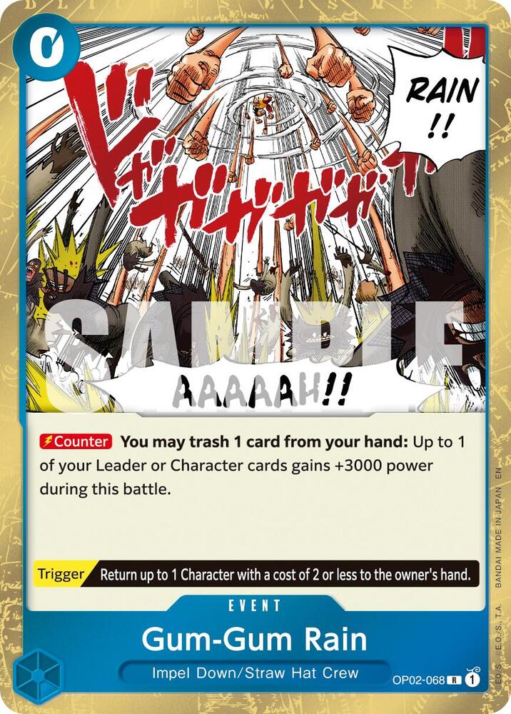 Gum-Gum Rain (Reprint) OP02-068 card from Premium Booster -The Best- Vol. 2