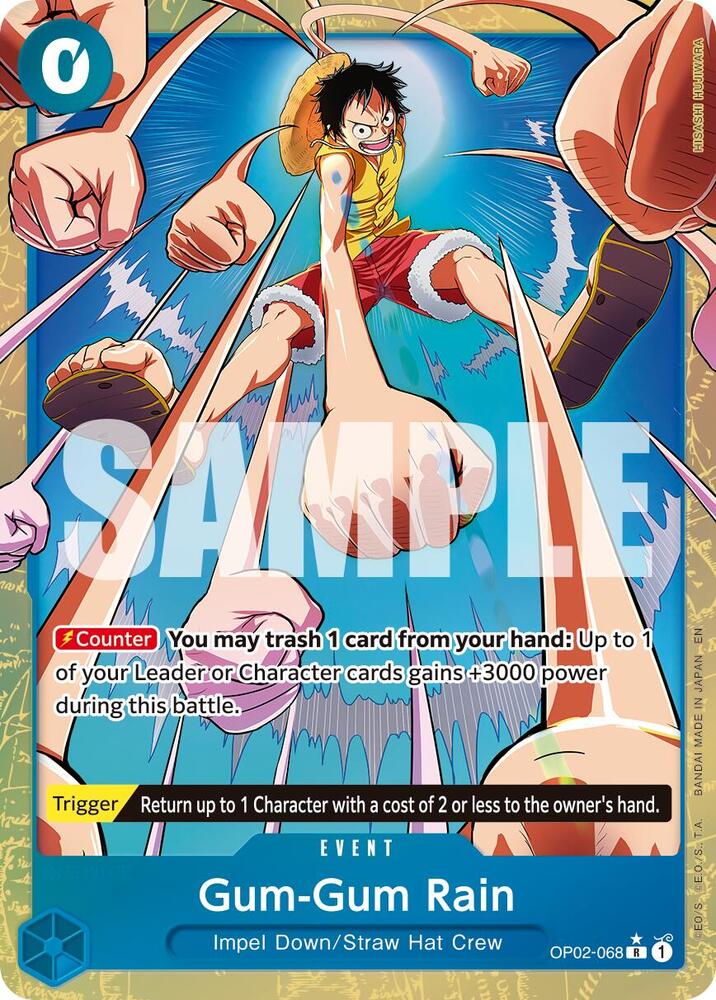 Gum-Gum Rain (Alternate Art) OP02-068 card from Premium Booster -The Best- Vol. 2
