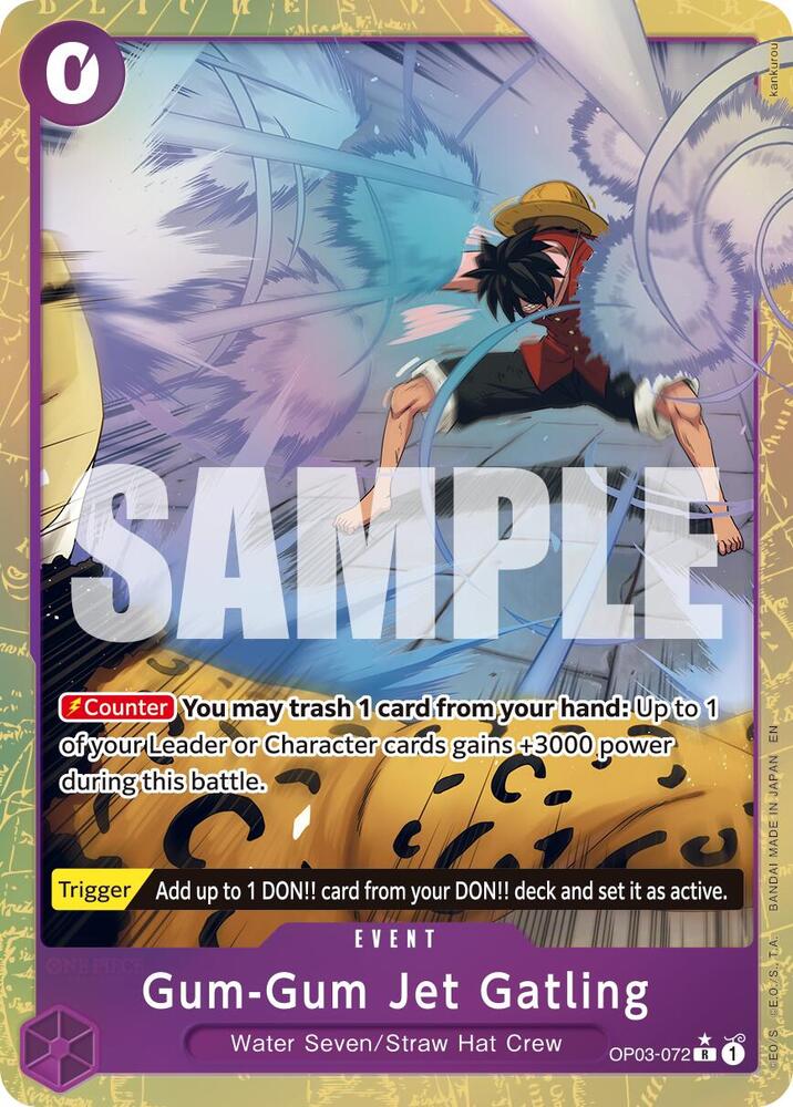 Gum-Gum Jet Gatling (Alternate Art) OP03-072 card from Premium Booster -The Best- Vol. 2