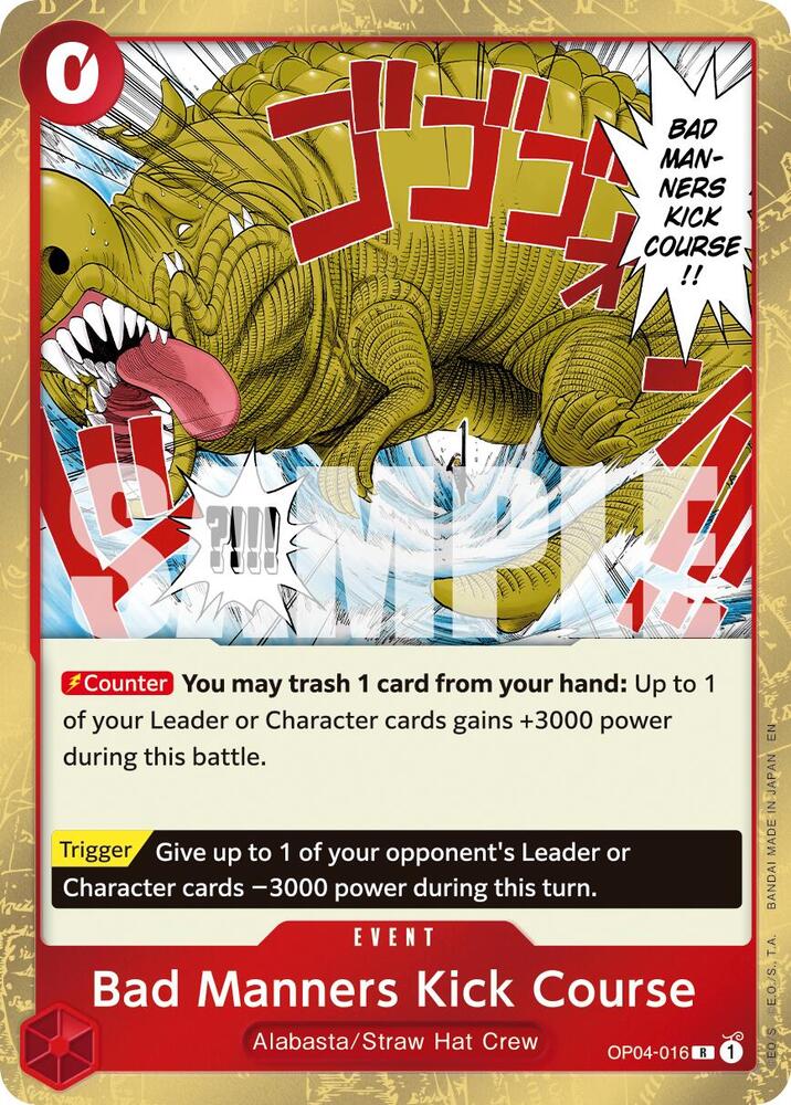 Bad Manners Kick Course (Reprint) OP04-016 card from Premium Booster -The Best- Vol. 2