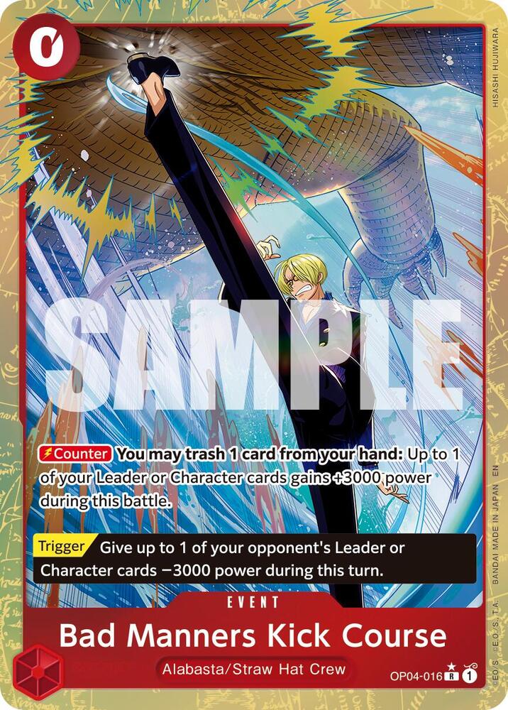 Bad Manners Kick Course (Alternate Art) OP04-016 card from Premium Booster -The Best- Vol. 2