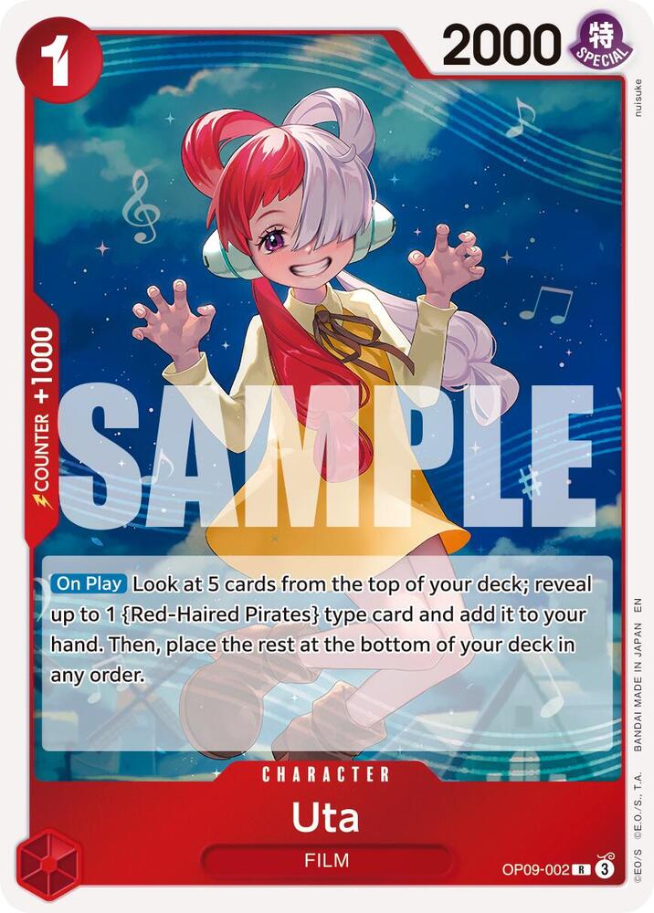 Uta (Reprint) OP09-002 card from Premium Booster -The Best- Vol. 2