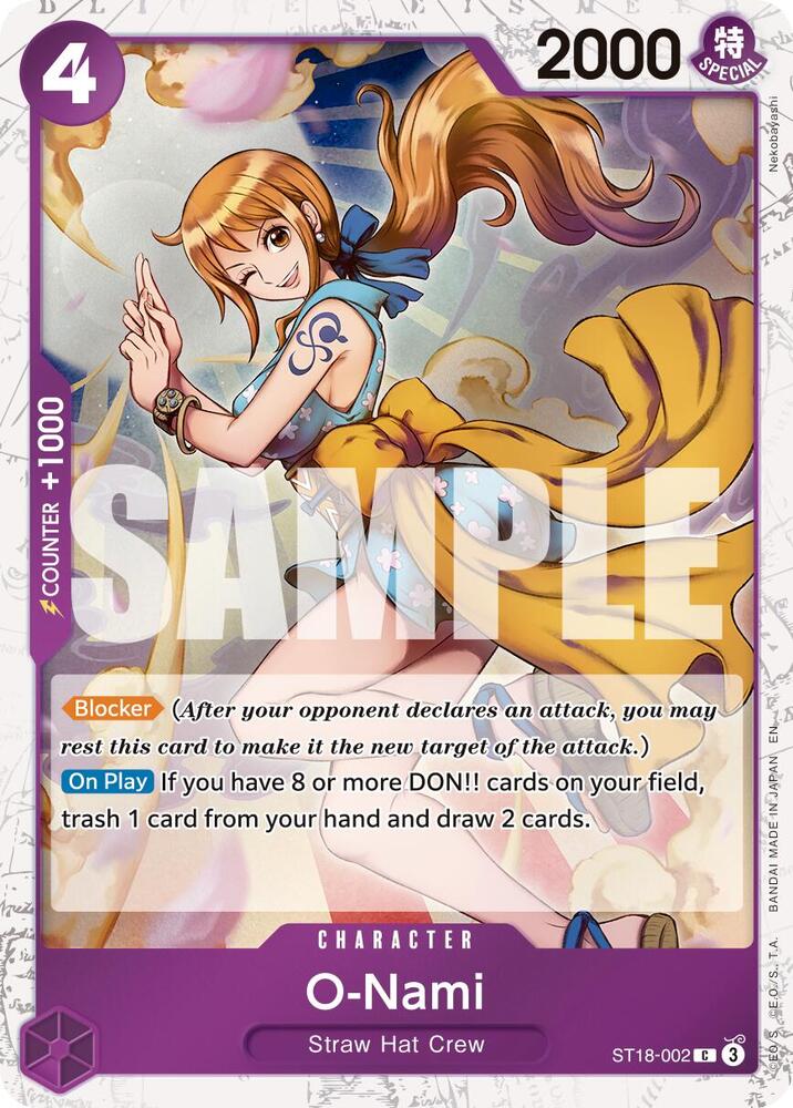O-Nami (Pirate Foil) ST18-002 card from Premium Booster -The Best- Vol. 2