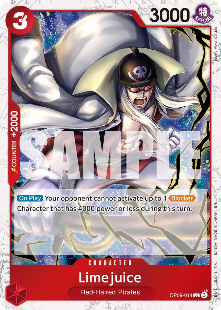 Limejuice (Pirate Foil) OP09-014 card from Premium Booster -The Best- Vol. 2