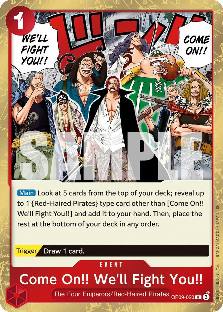 Come On!! We'll Fight You!! (Reprint) OP09-020 card from Premium Booster -The Best- Vol. 2
