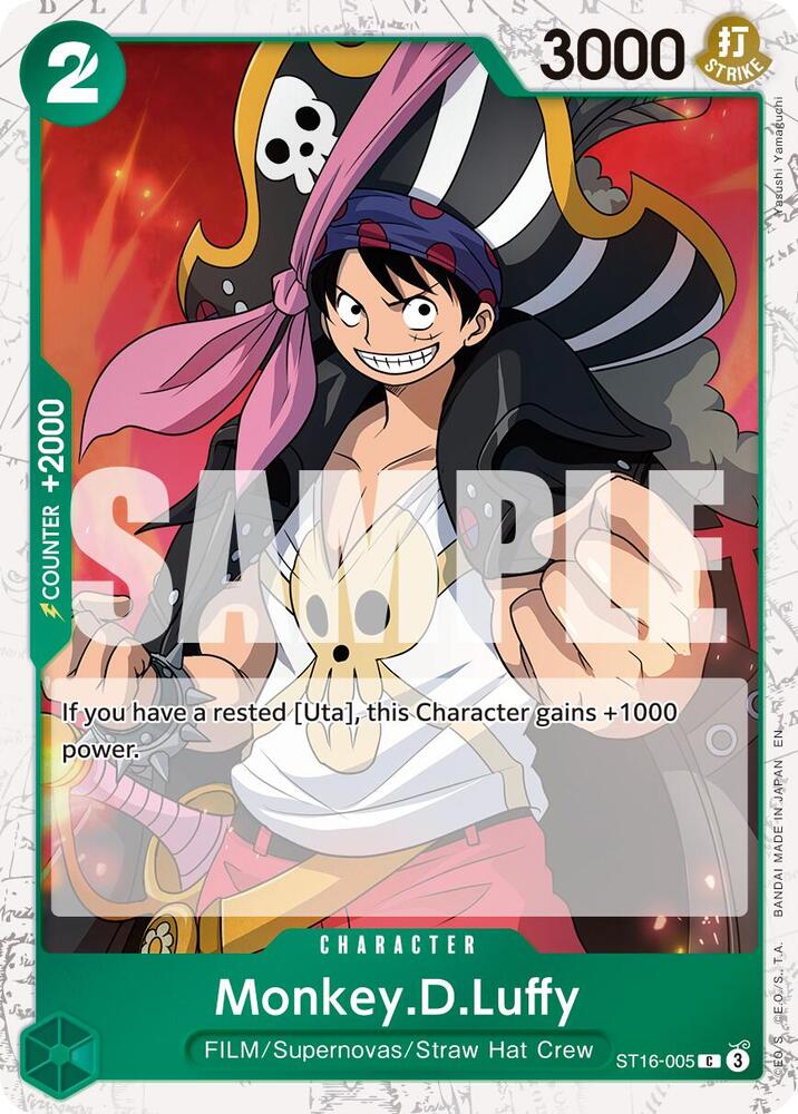 Monkey.D.Luffy (Pirate Foil) ST16-005 card from Premium Booster -The Best- Vol. 2