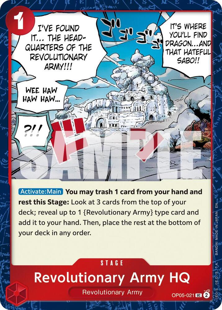 Revolutionary Army HQ (Pirate Foil) OP05-021 card from Premium Booster -The Best- Vol. 2