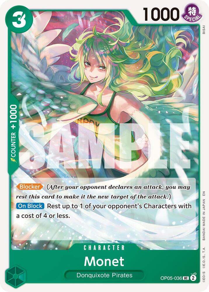 Monet (Reprint) OP05-036 card from Premium Booster -The Best- Vol. 2