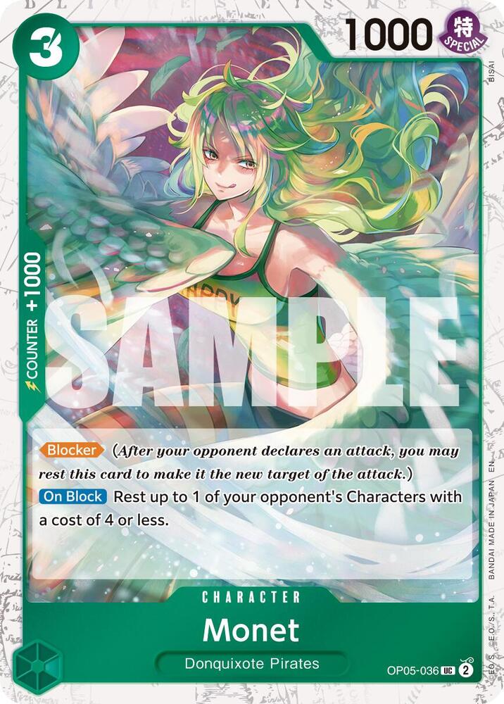 Monet (Pirate Foil) OP05-036 card from Premium Booster -The Best- Vol. 2