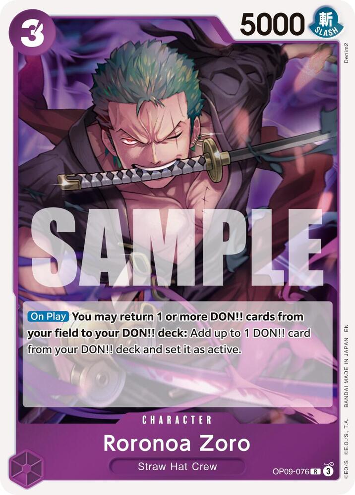 Roronoa Zoro OP09-076 card from Premium Booster -The Best- Vol. 2