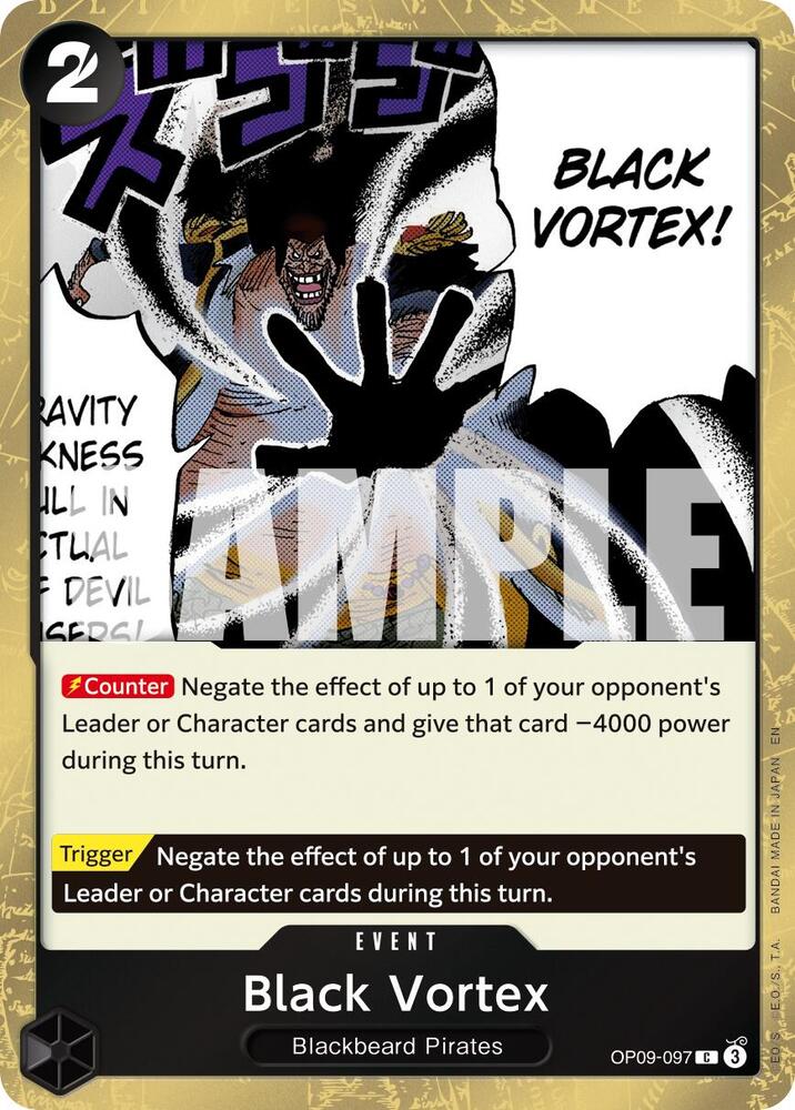 Black Vortex (Pirate Foil) OP09-097 card from Premium Booster -The Best- Vol. 2