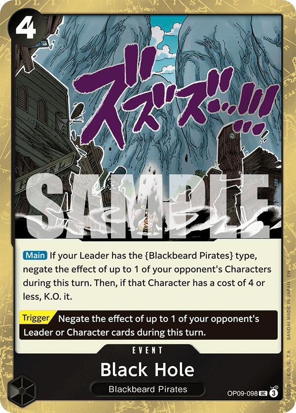 Black Hole (Pirate Foil) OP09-098 card from Premium Booster -The Best- Vol. 2