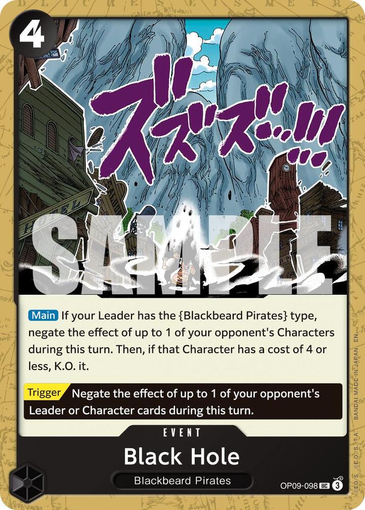Black Hole (Reprint) OP09-098 card from Premium Booster -The Best- Vol. 2