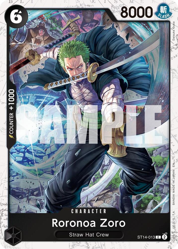 Roronoa Zoro (Pirate Foil) ST14-013 card from Premium Booster -The Best- Vol. 2