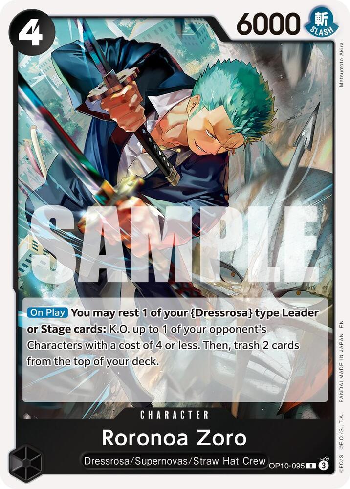 Roronoa Zoro (Reprint) OP10-095 card from Premium Booster -The Best- Vol. 2