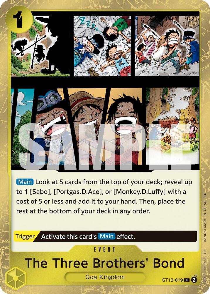 The Three Brothers' Bond (Pirate Foil) ST13-019 card from Premium Booster -The Best- Vol. 2