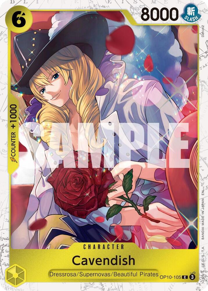 Cavendish (Pirate Foil) OP10-105 card from Premium Booster -The Best- Vol. 2