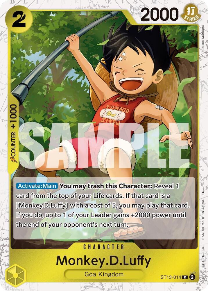 Monkey.D.Luffy (Pirate Foil) ST13-014 card from Premium Booster -The Best- Vol. 2