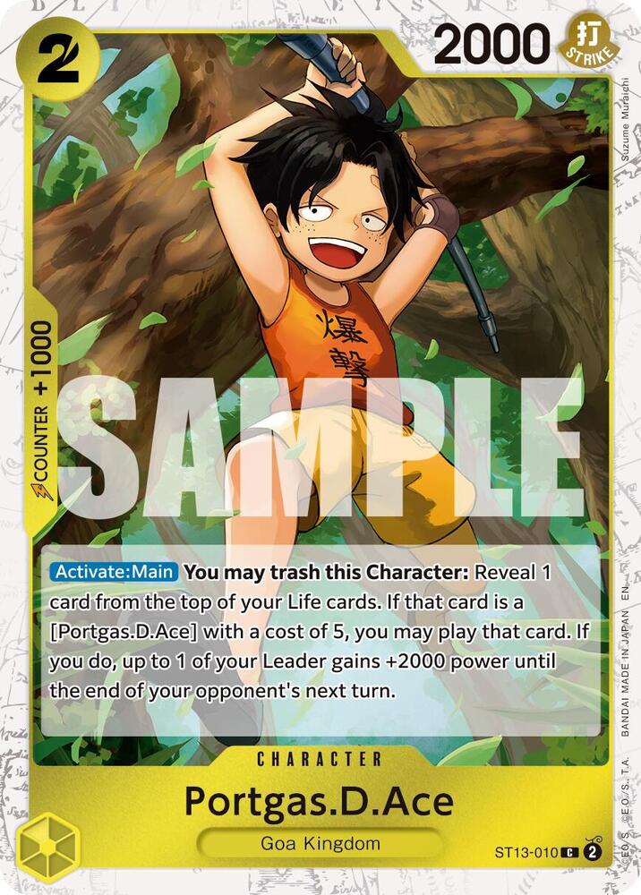 Portgas.D.Ace (Pirate Foil) ST13-010 card from Premium Booster -The Best- Vol. 2