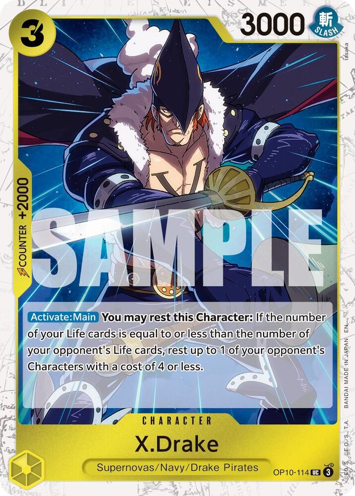X.Drake (Pirate Foil) OP10-114 card from Premium Booster -The Best- Vol. 2