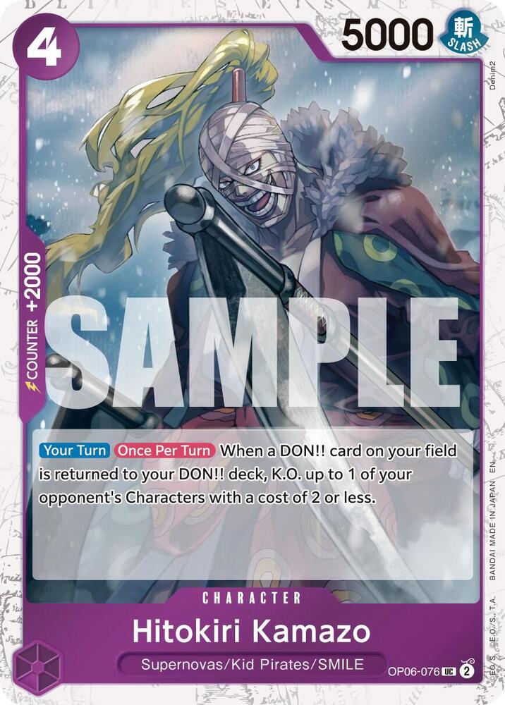 Hitokiri Kamazo (Pirate Foil) OP06-076 card from Premium Booster -The Best- Vol. 2