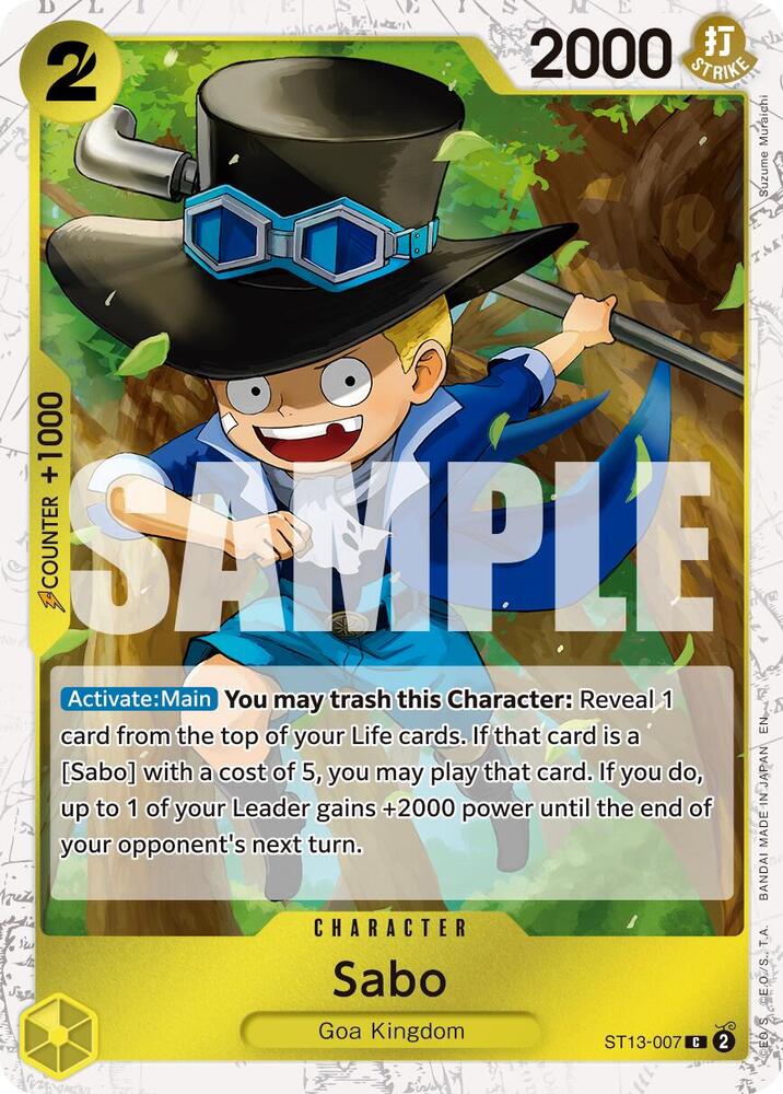 Sabo (Pirate Foil) ST13-007 card from Premium Booster -The Best- Vol. 2