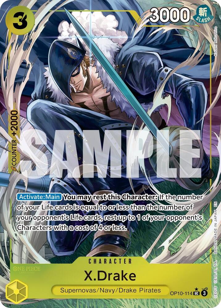 X.Drake (Alternate Art) OP10-114 card from Premium Booster -The Best- Vol. 2