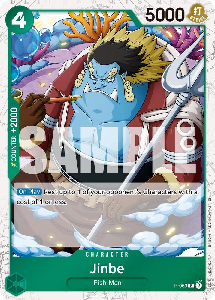 Jinbe (Pirate Foil) P-063 card from Premium Booster -The Best- Vol. 2