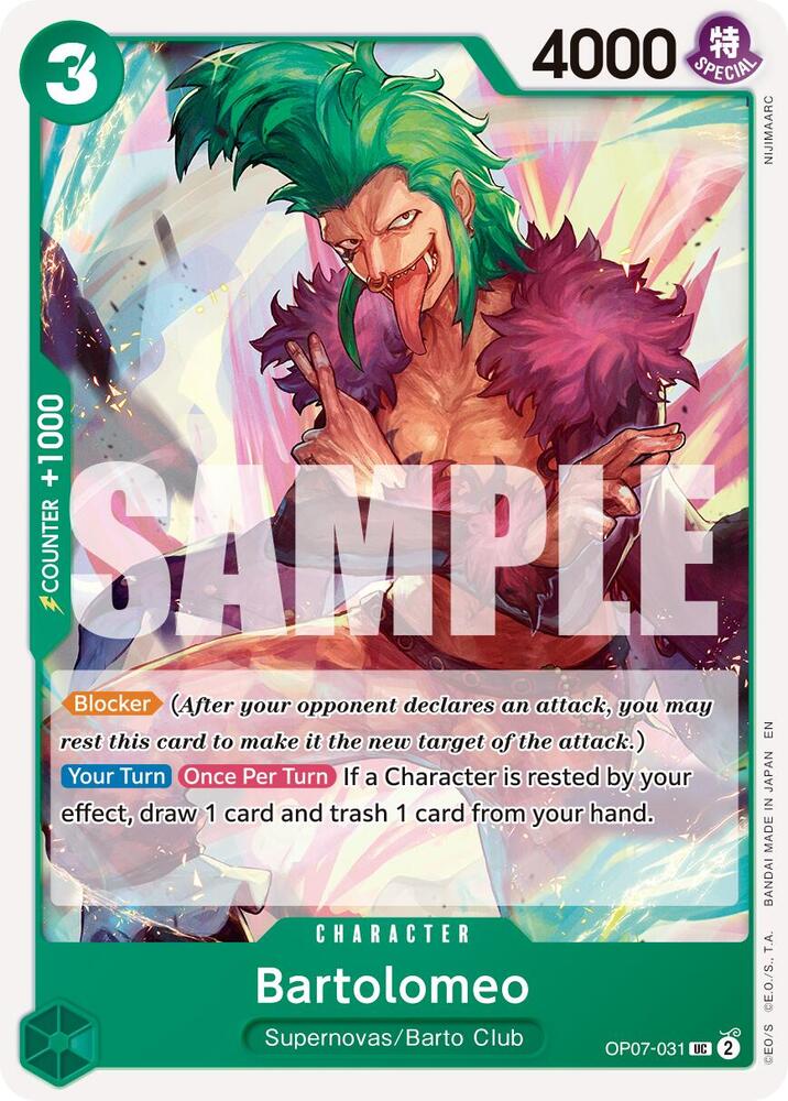 Bartolomeo (Reprint) OP07-031 card from Premium Booster -The Best- Vol. 2