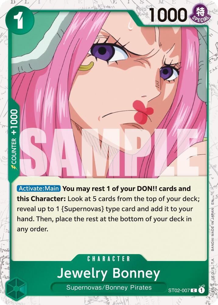 Jewelry Bonney (Pirate Foil) ST02-007 card from Premium Booster -The Best- Vol. 2