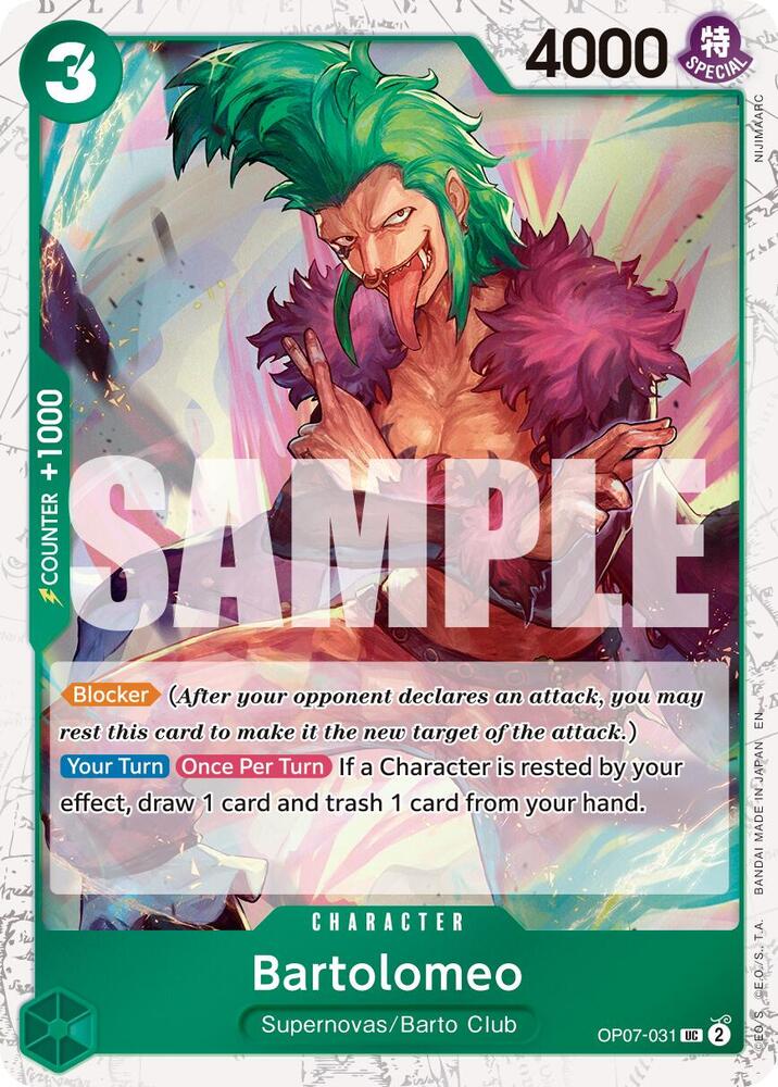 Bartolomeo (Pirate Foil) OP07-031 card from Premium Booster -The Best- Vol. 2