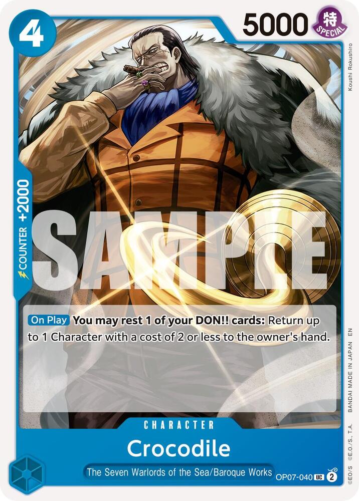 Crocodile (Reprint) OP07-040 card from Premium Booster -The Best- Vol. 2