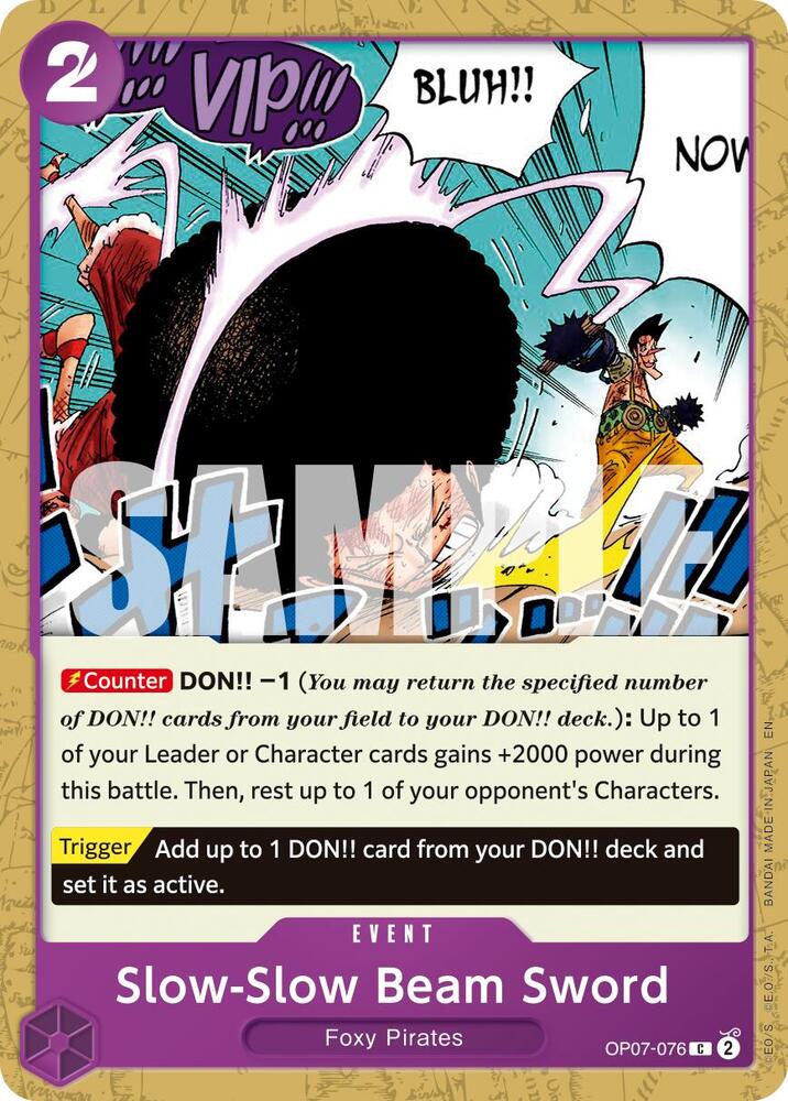 Slow-Slow Beam Sword (Reprint) OP07-076 card from Premium Booster -The Best- Vol. 2